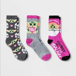 NEW Star Wars Mandalorian 3pk Crew Socks Box